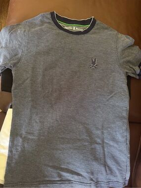 Psycho Bunny Navy & White Micro-Pattern Short Sleeve Tee